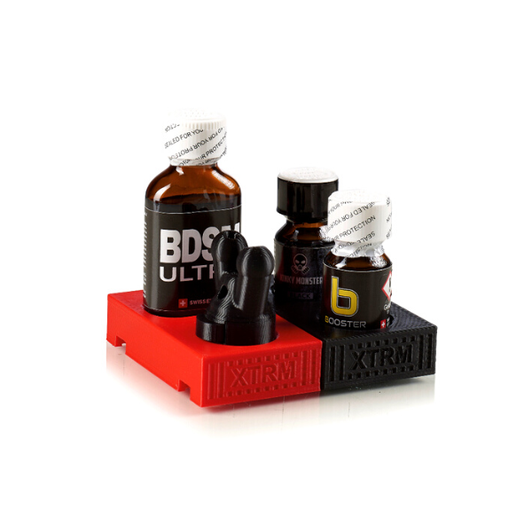 Poppers Aufbewahrungs-Depot für 4 Flaschen schwarz-rot