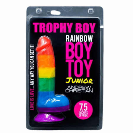Andrew Christian TROPHY BOY Rainbow 19cm Boy Toy JUNIOR Dildo 