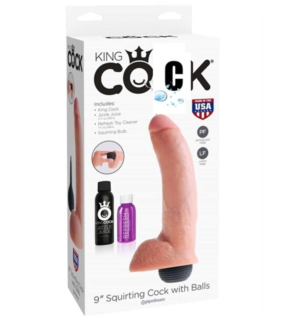 Pipedream King Cock With Balls - Squirti 9" natur