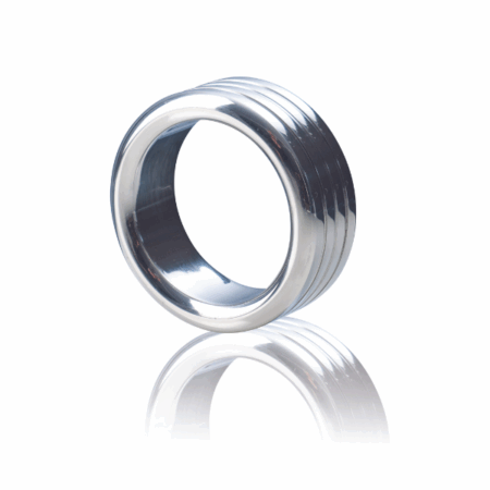 Kinky Monster Cockring aus Edelstahl - dreifach gerillt - Breite 25mm