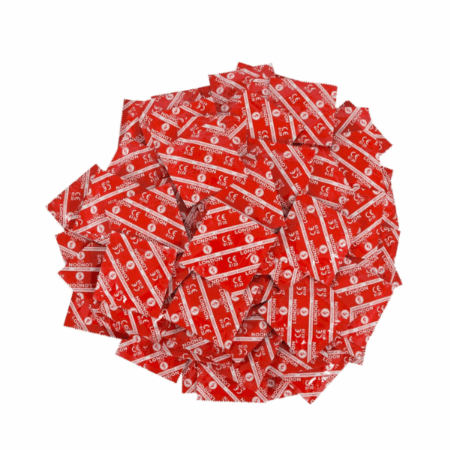 Préservatifs London rouges avec arôme de fraise - 100 unités