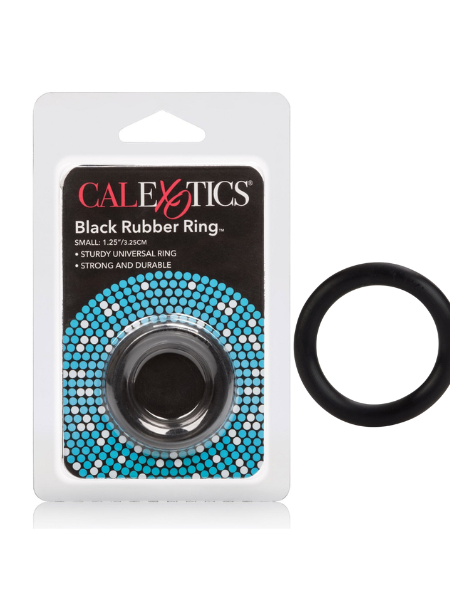 CalExotics Black Rubber Cock Ring - Small