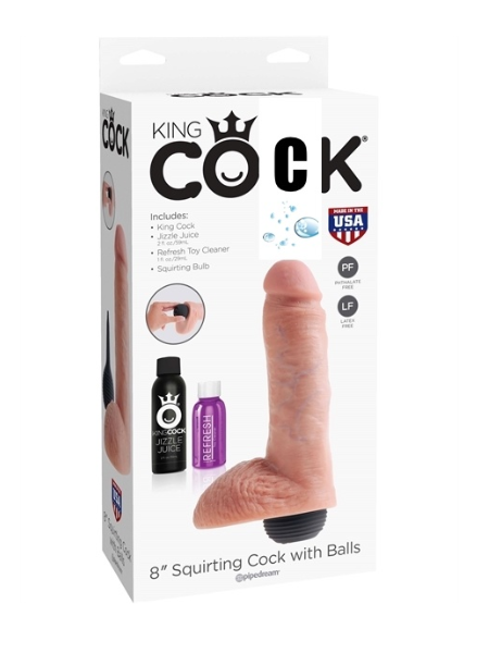 King Cock With Balls - Squirti 20cm naturel