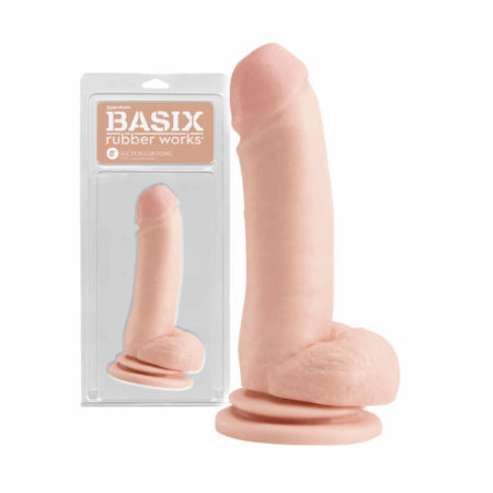 BASIX Rubber Works Dildo 19cm mit SAUGNAPF natur